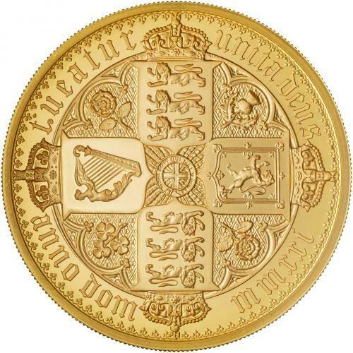 Gothic Crown Quartered Arms 2021 UK 5oz Gold Proof Coin - The Great Engravers