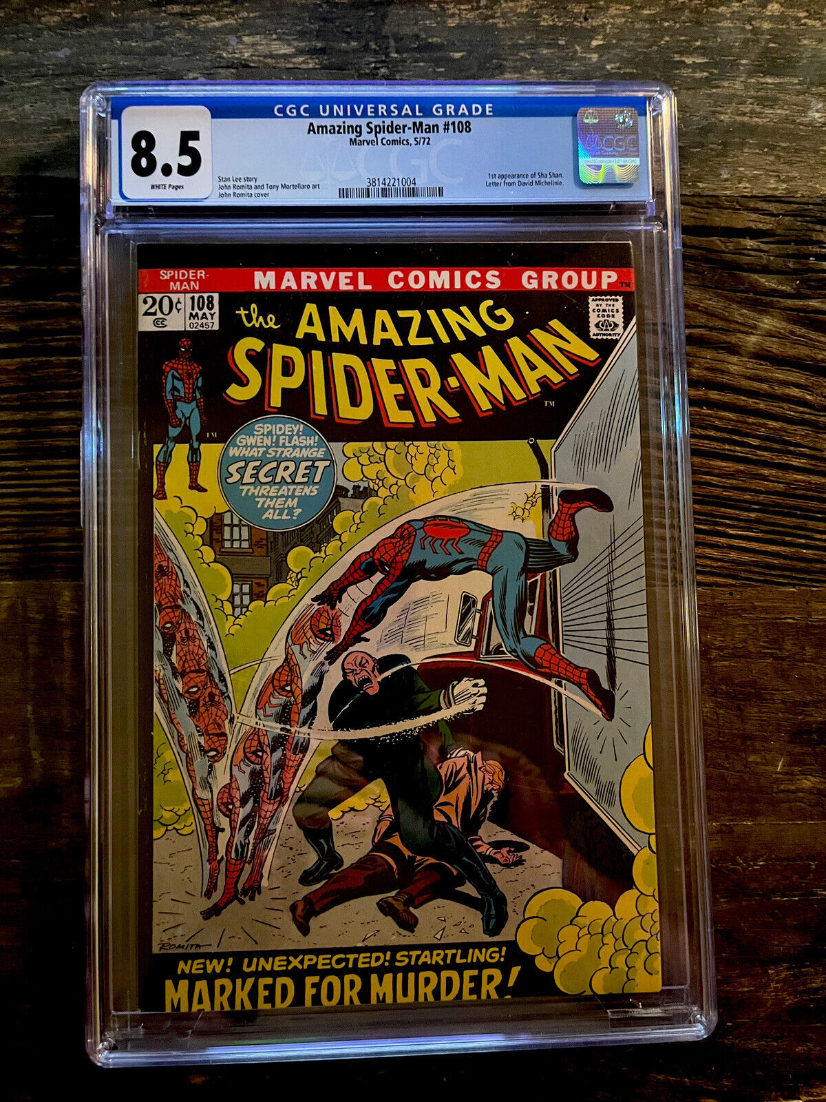 Amazing Spider-Man #108 CGC 8.5 White Pages - 1st Appearance Sha Shan