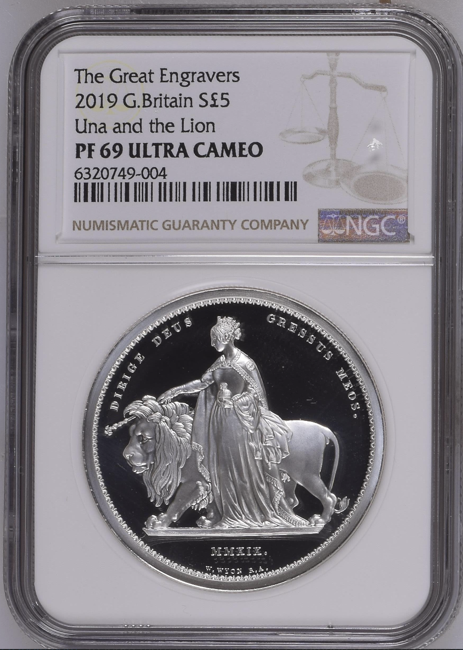 2019 Great Engravers Una and the Lion 2 oz Silver Proof NGC PF69 Ultra Cameo