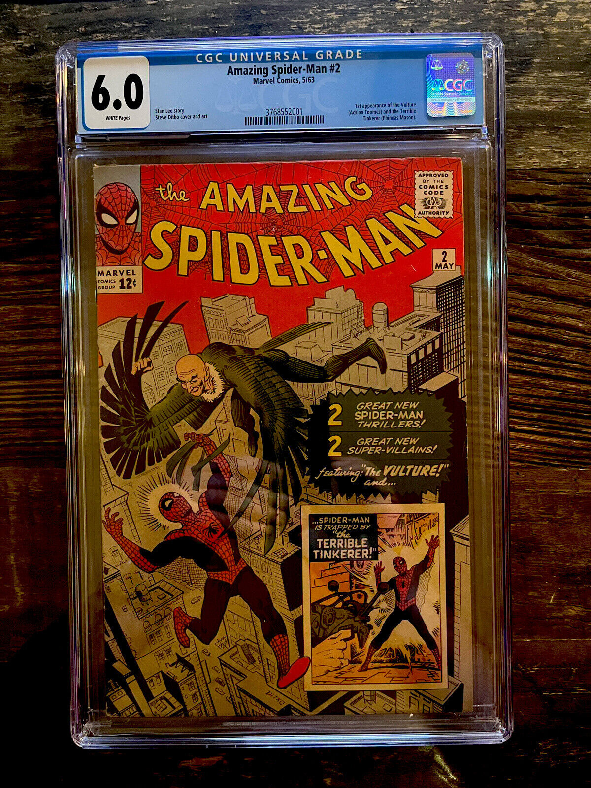 Rare White Pages! Amazing Spider-Man #2 CGC 6.0 - 1st Vulture