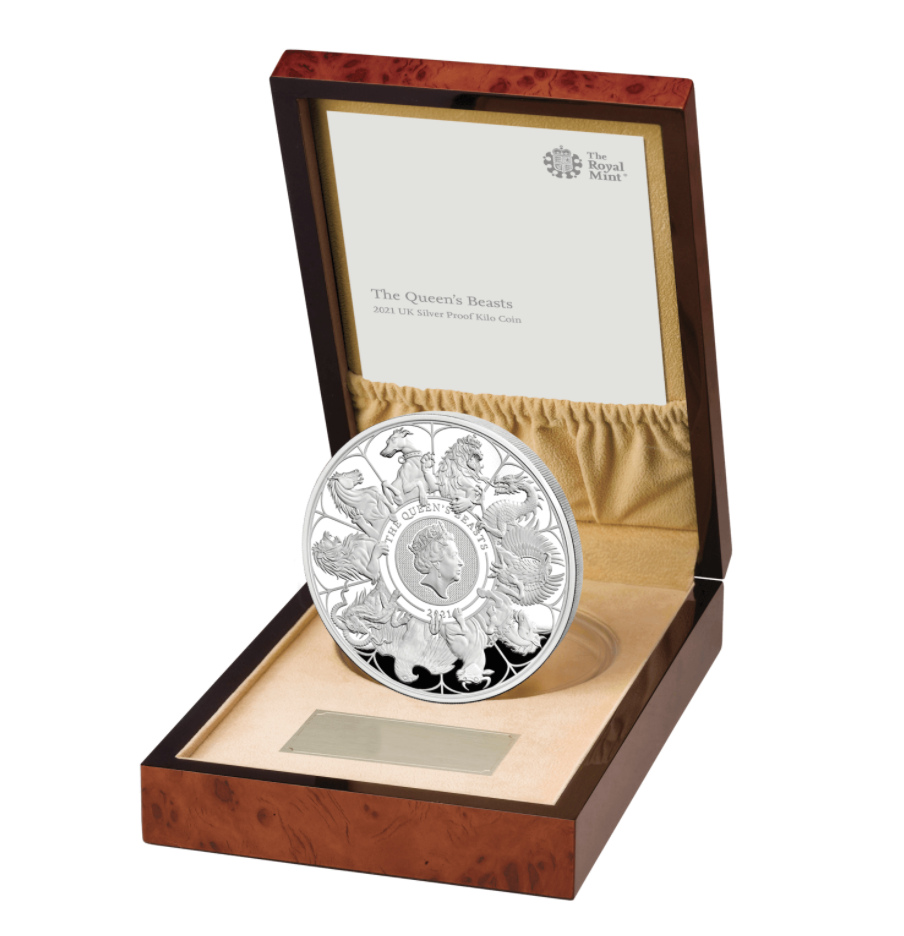 2021 The Queen's Beasts Completer UK 1 Kilo Silver Proof Coin - Only 75 Minted! w/ Box & COA