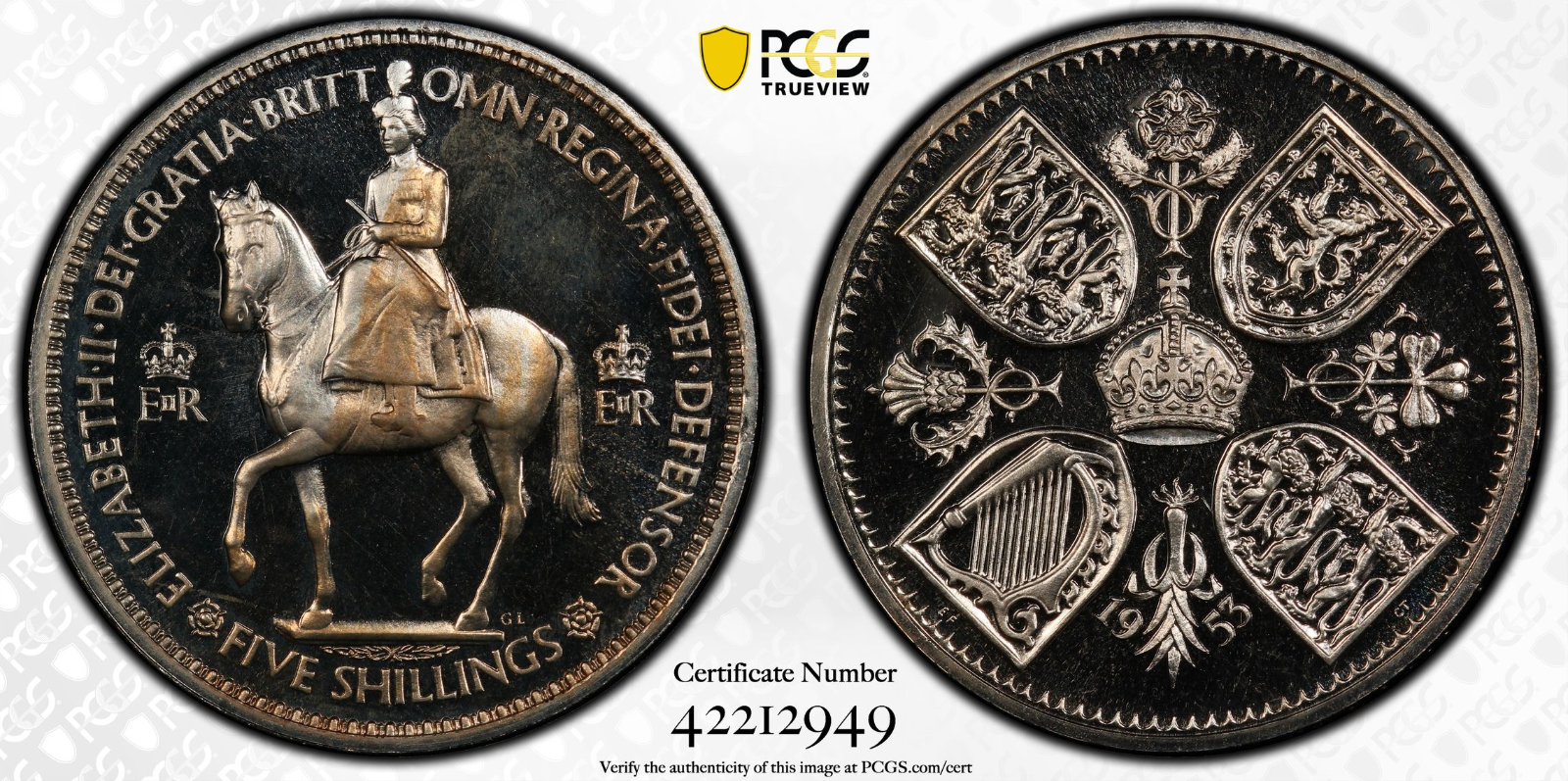 Rare Cameo! 1953 Great Britain Proof Crown PCGS PR65CAM Coronation S-4136
