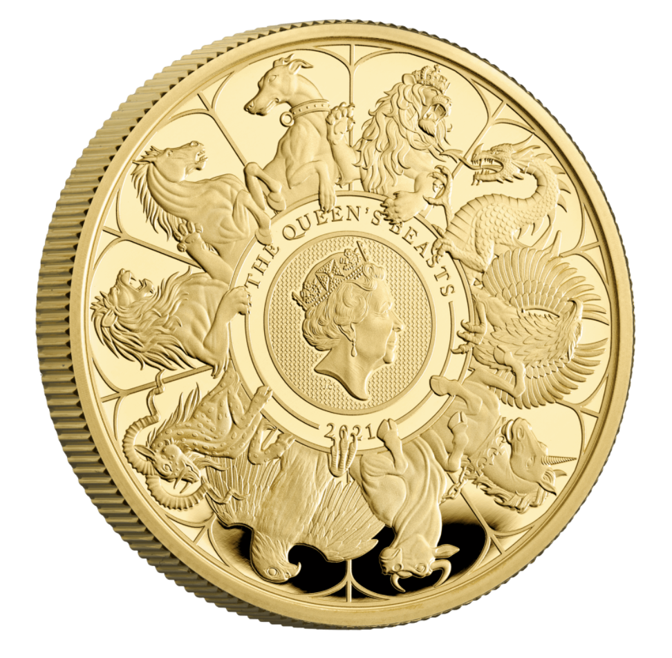 Pre Sale - QUEEN'S BEASTS 2021 ONE OUNCE GOLD PROOF COIN COMPLETER COIN - Only 640 Minted!
