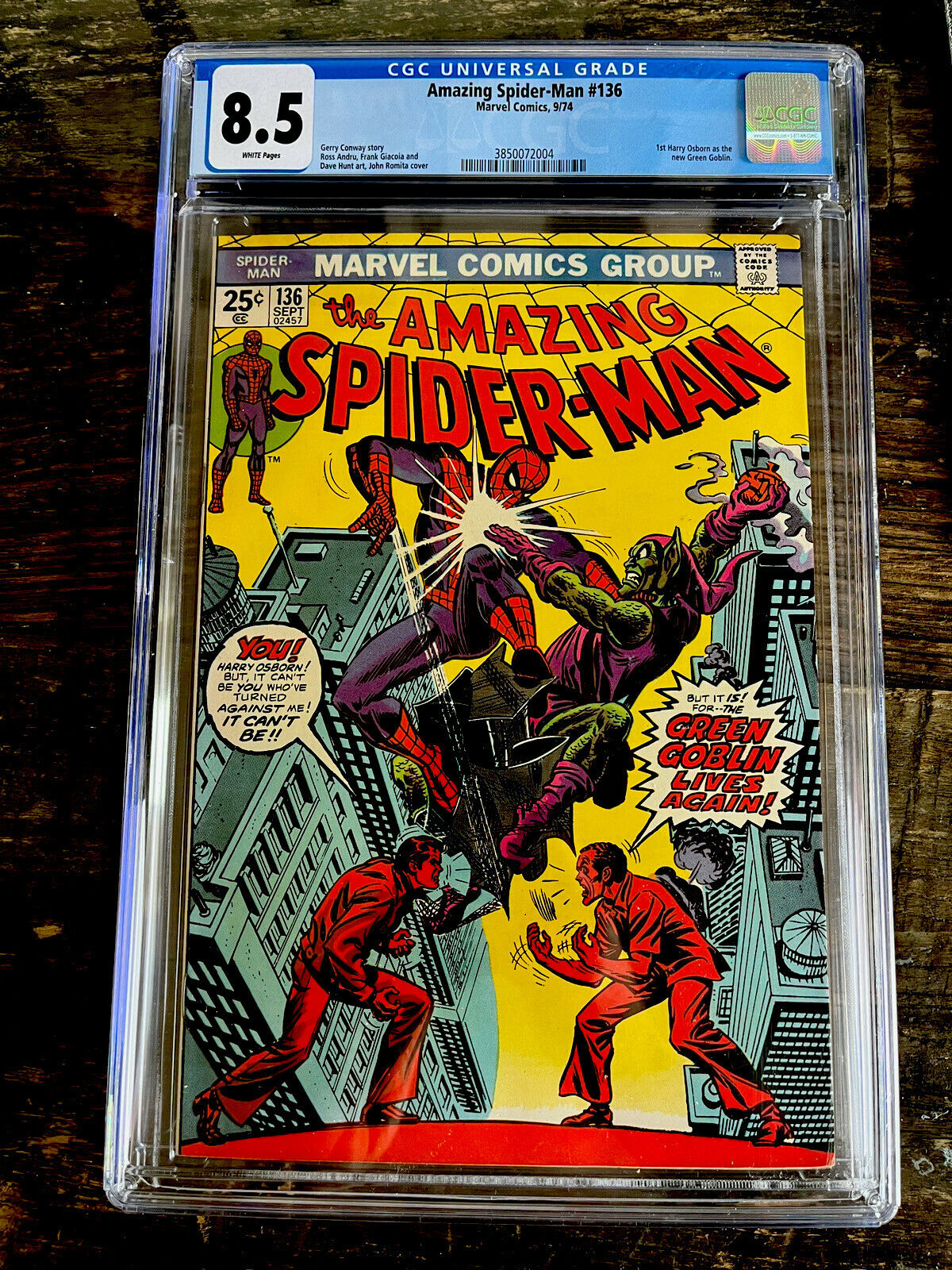 White Pages! Amazing Spider-Man #136 CGC 8.5 - 1st Harry Osborn as Green Goblin