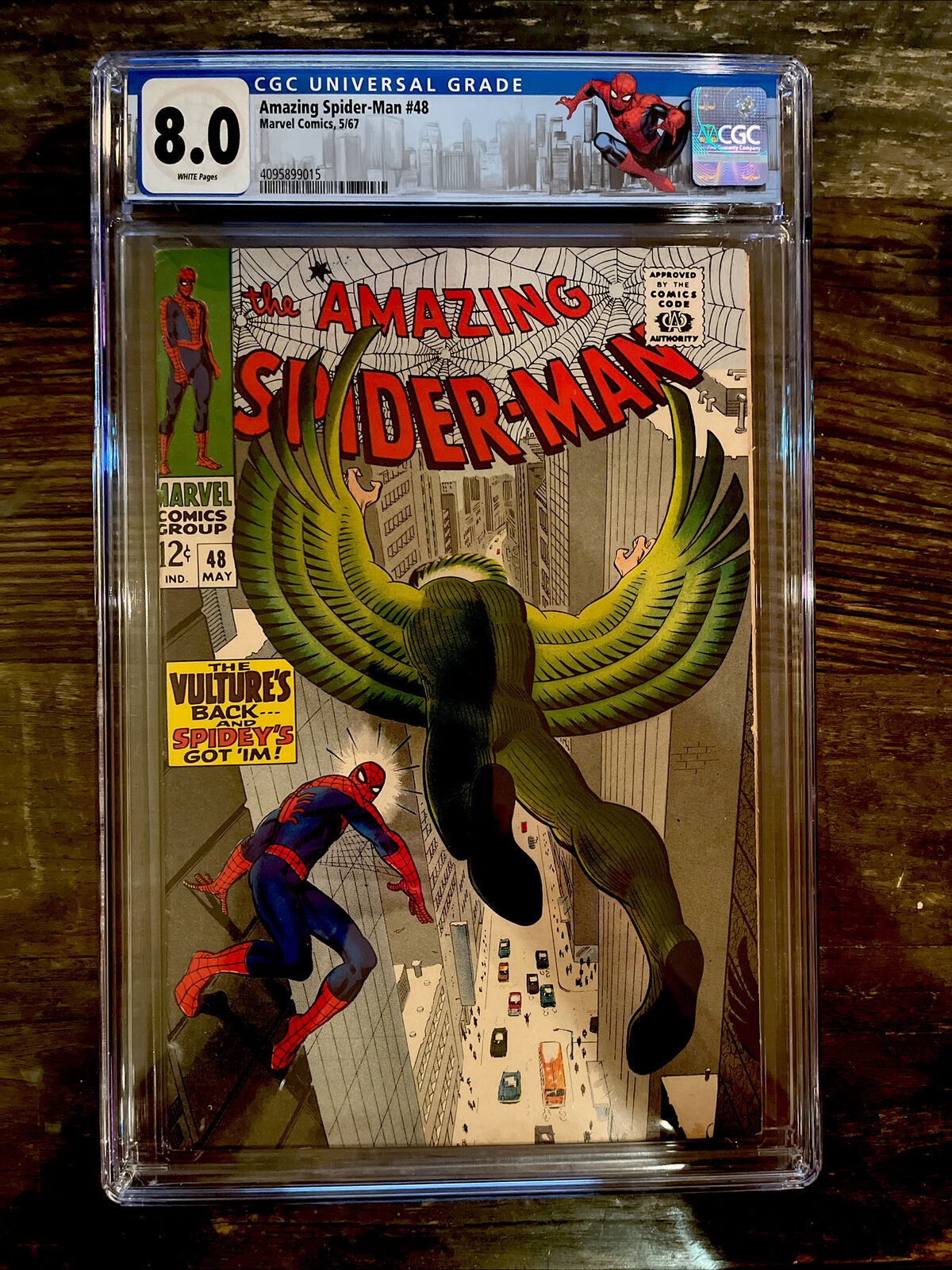 Rare White Pages! Amazing Spider-Man #48 CGC 8.0 - Vulture Appearance