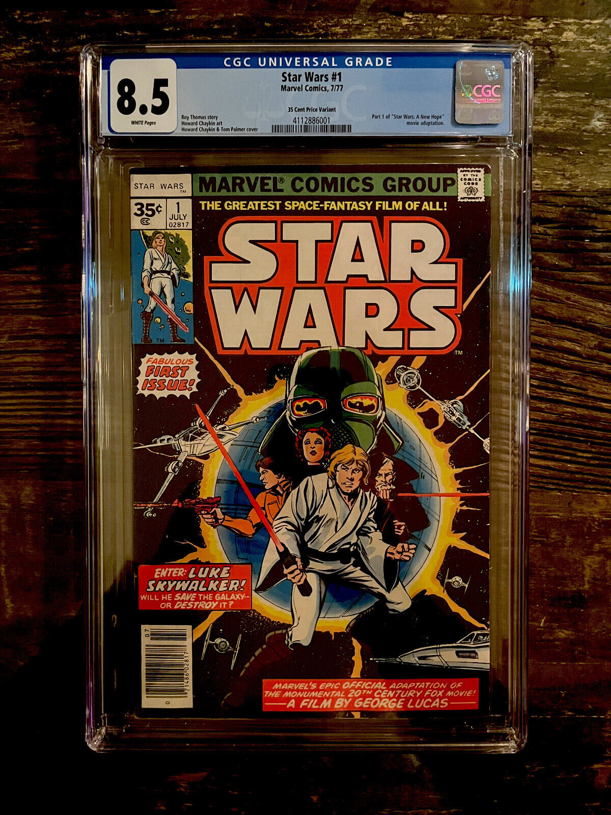 Rare 35 Cent Variant !!! Star Wars #1 CGC 8.5 White Pages