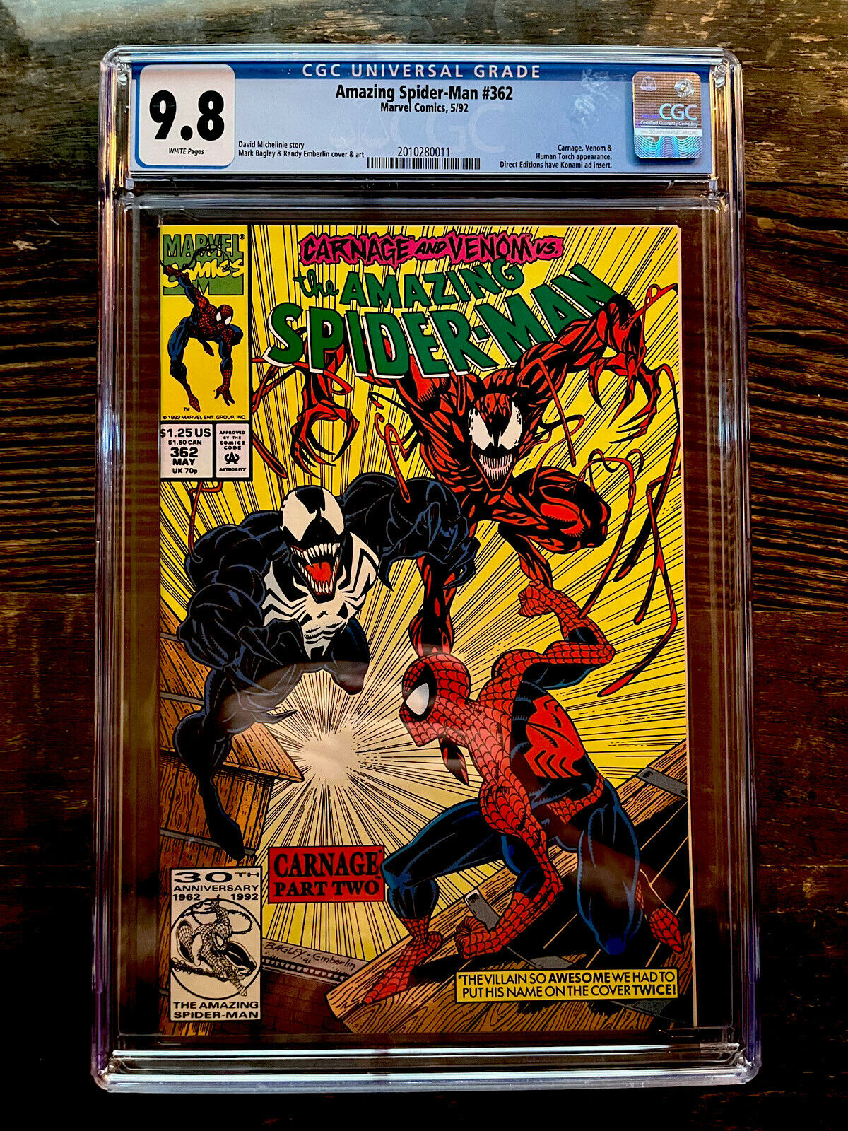 White Pages! Amazing Spider-Man #362 CGC 9.8 - Carnage & Venom