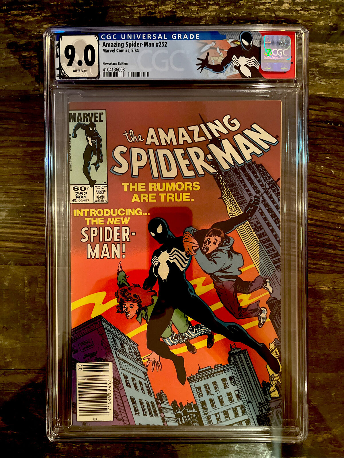White Pages Newsstand! Amazing Spider-Man #252 CGC 9.0 Black Costume Label