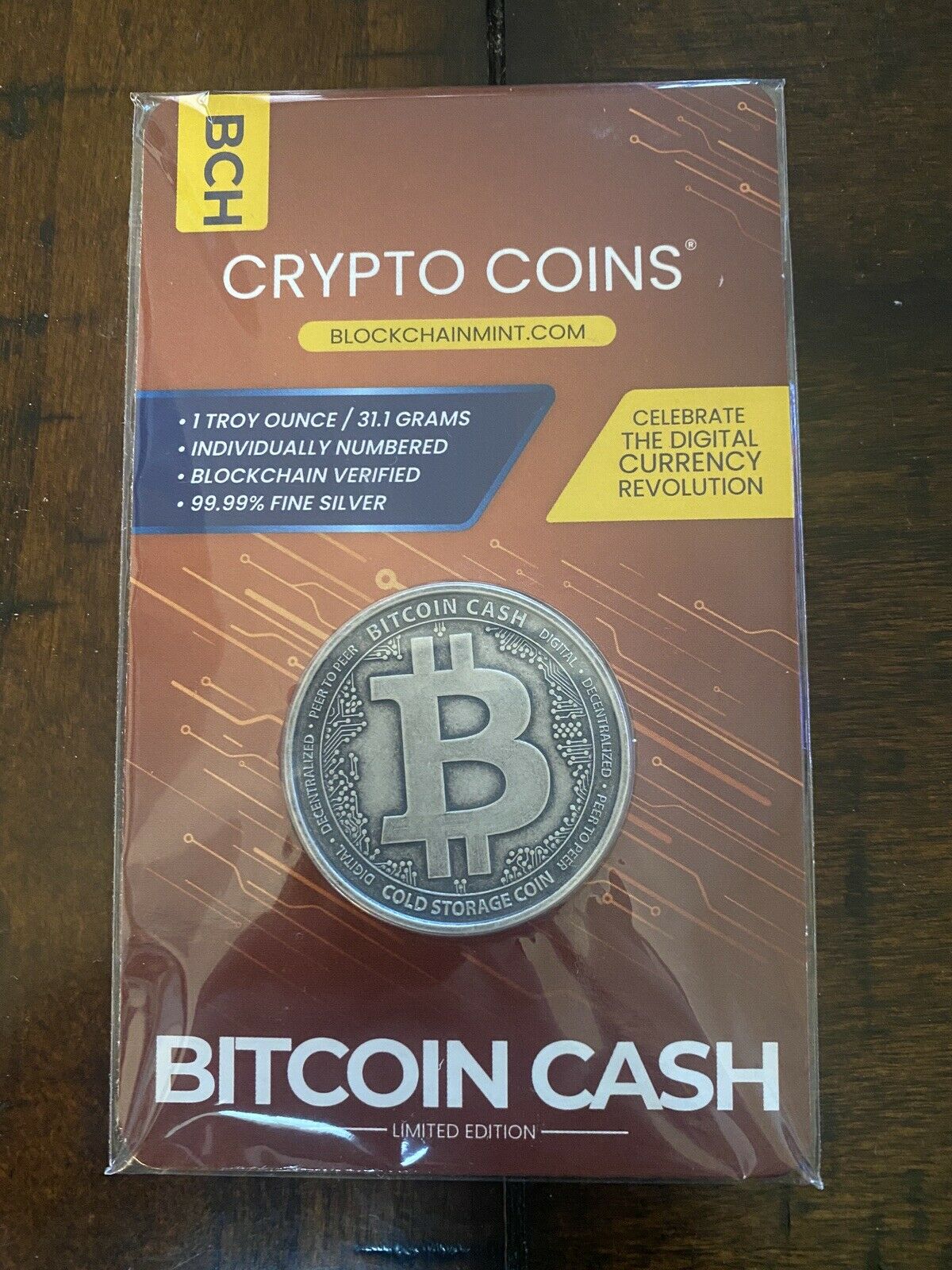 VERY RARE! 1 oz Silver Antique Crypto Bitcoin Cash Blockchainmint w/ Cert