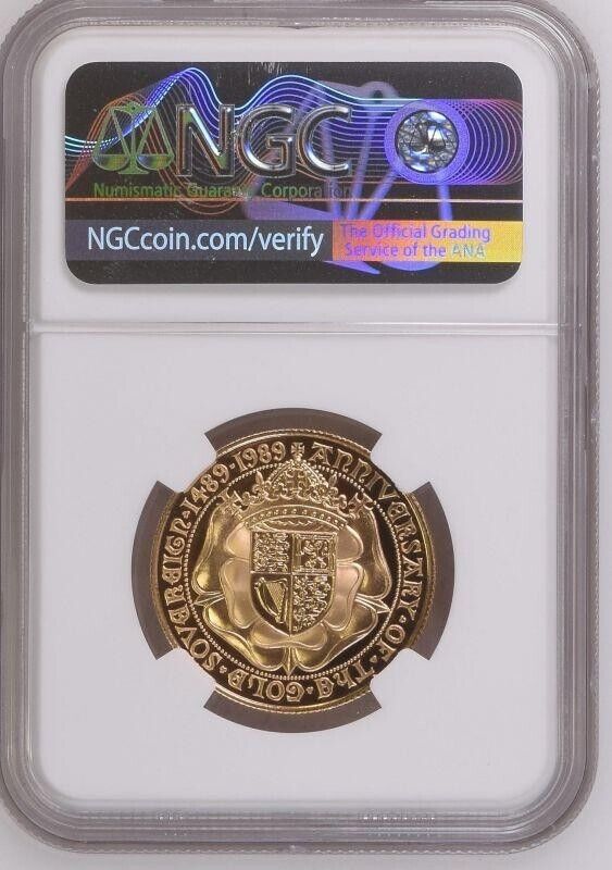 1989 Gold 2 Pounds (Double Sovereign) 500th Anniversary NGC PF 70 ULTRA CAMEO