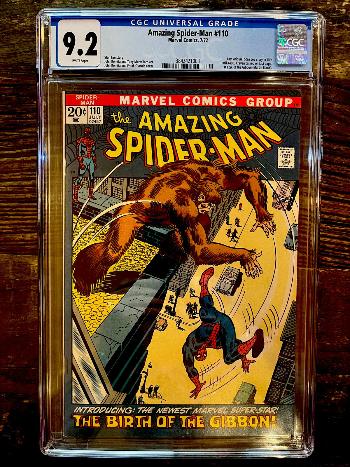 White Pages! Amazing Spider-Man #110 CGC 9.2 - 1st Appearance Gibbon