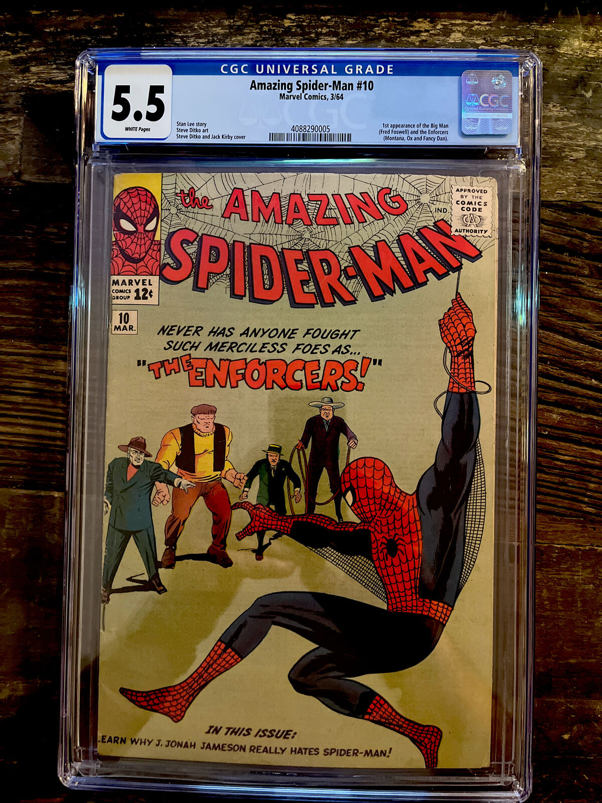 Rare White Pages! Amazing Spider-Man #10 CGC 5.5 - 1st Big Man & Enforcers