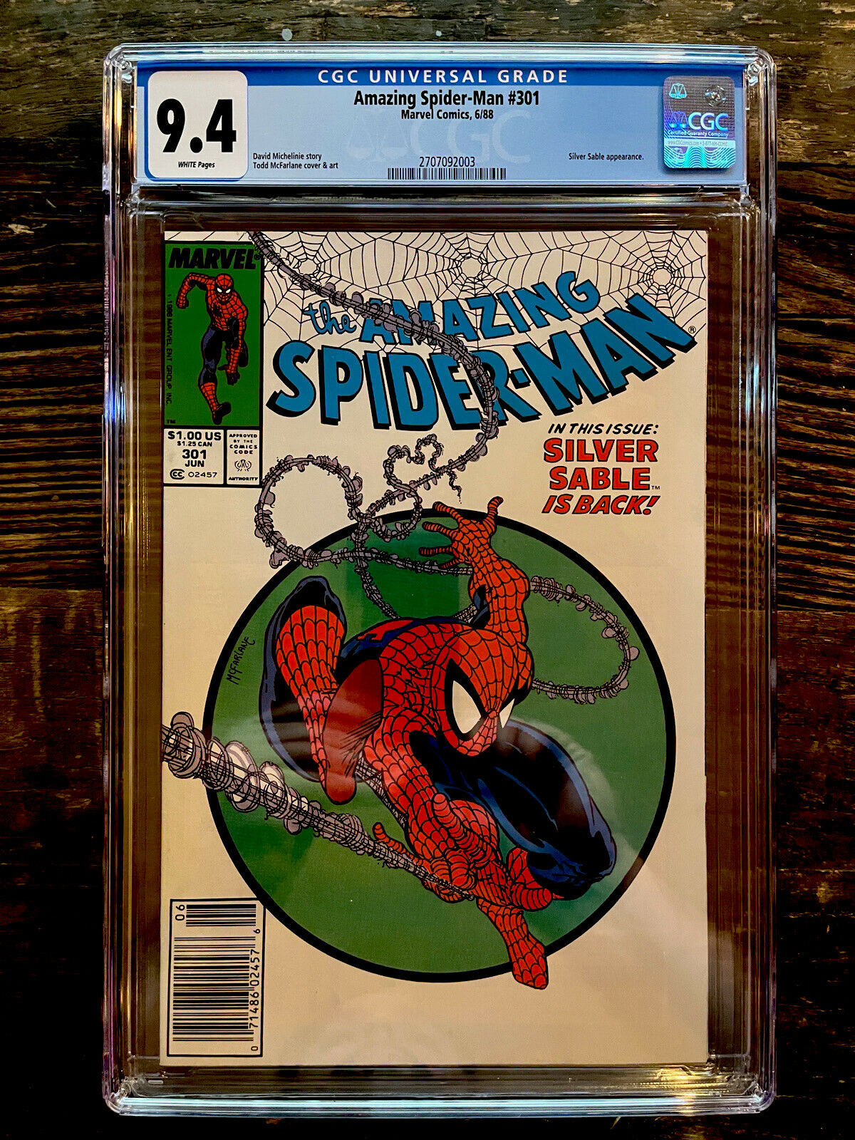Newsstand! Amazing Spider-Man #301 CGC 9.4 - Appearance of Silver Sable