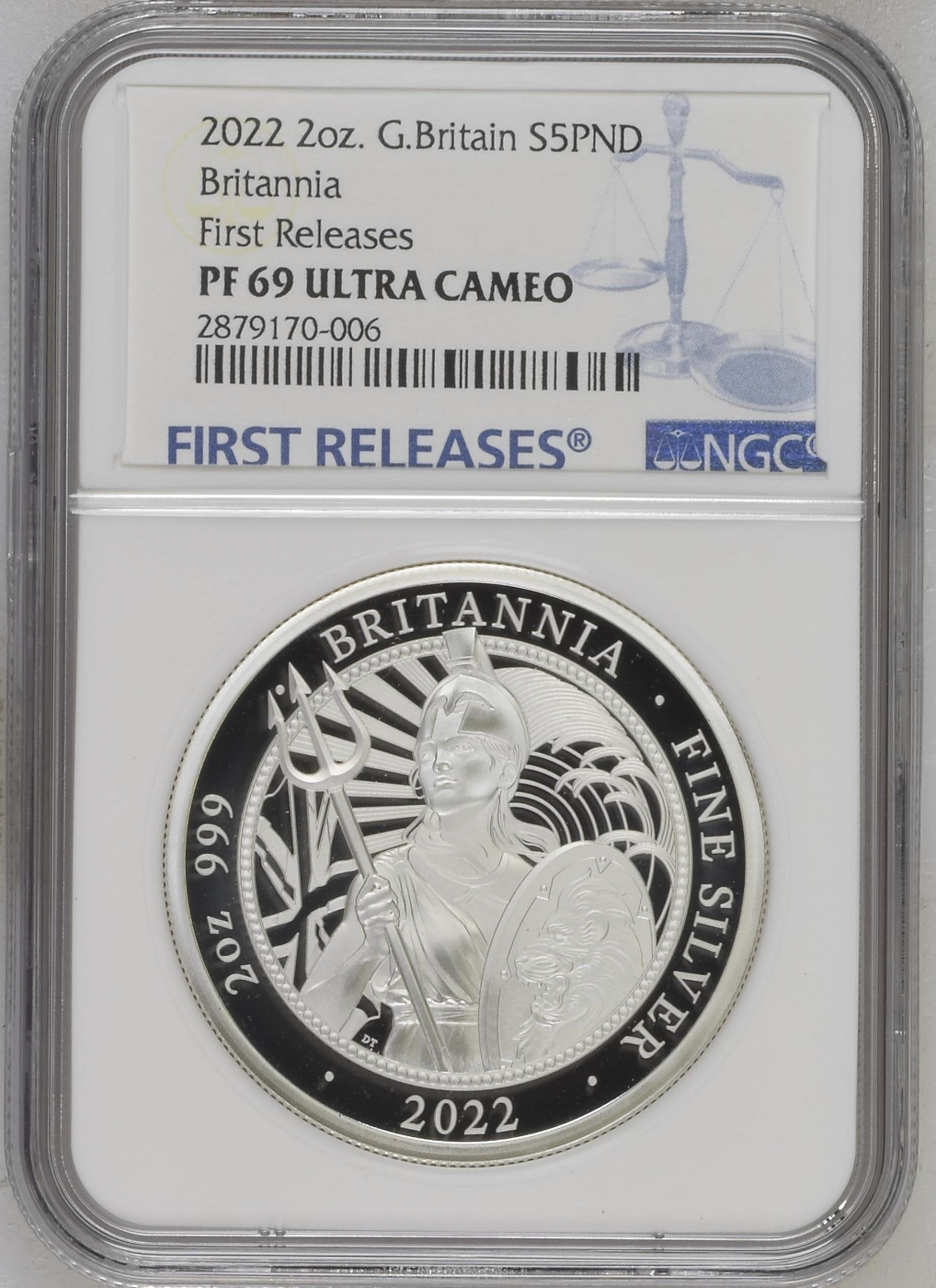 The Britannia 2022 2oz Silver Proof Coin NGC PF69 UC First Release