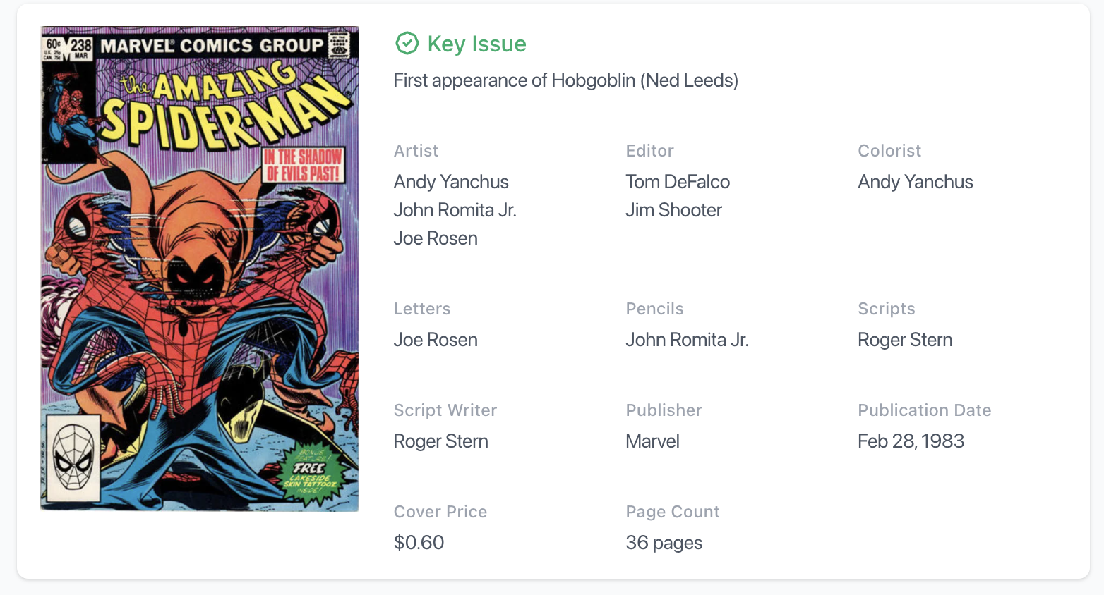 White Pages! Amazing Spider-Man #238 CGC 9.4 w/ Tattooz