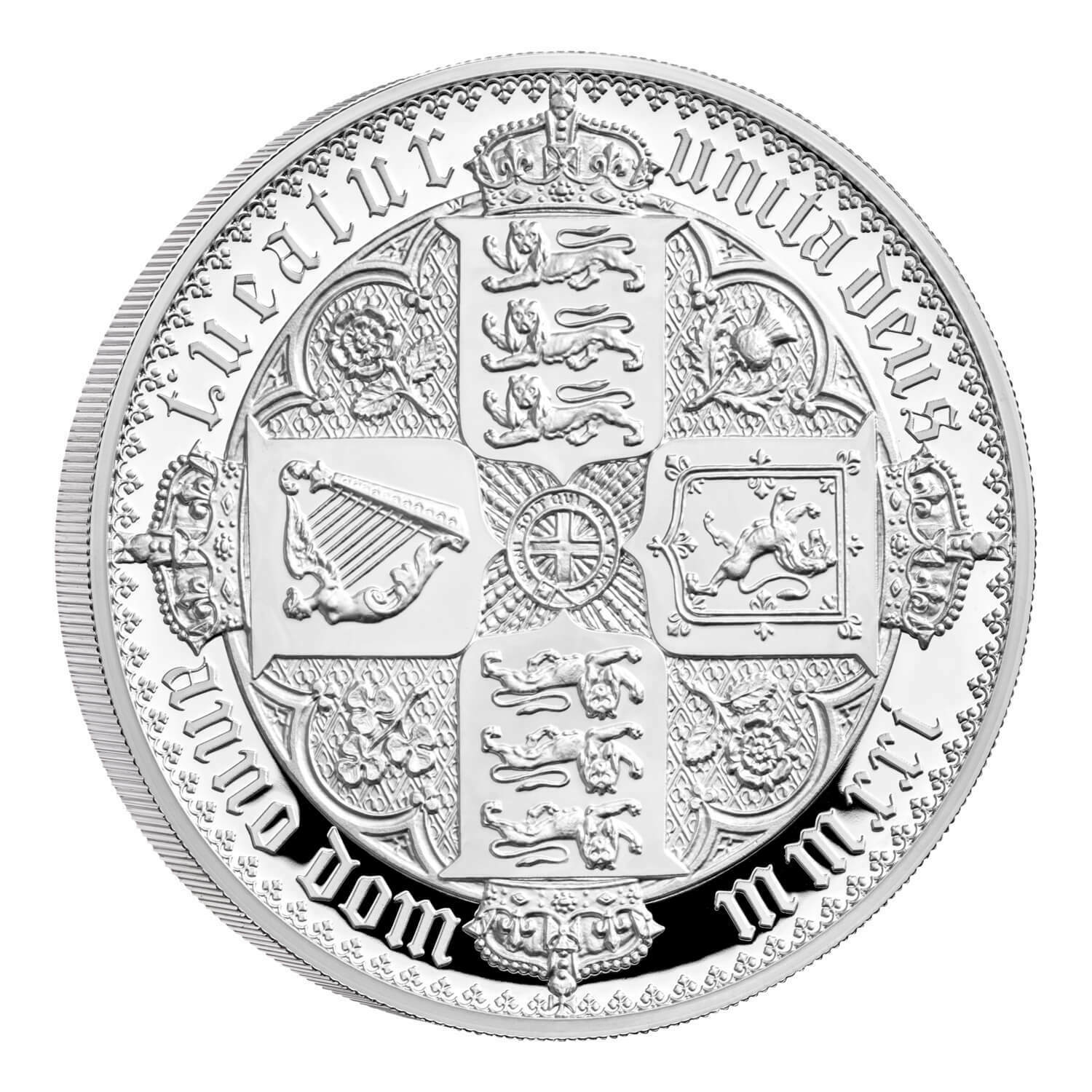 Royal Mint Gothic Crown Quartered Arms 2021 UK 10oz Silver Proof Coin