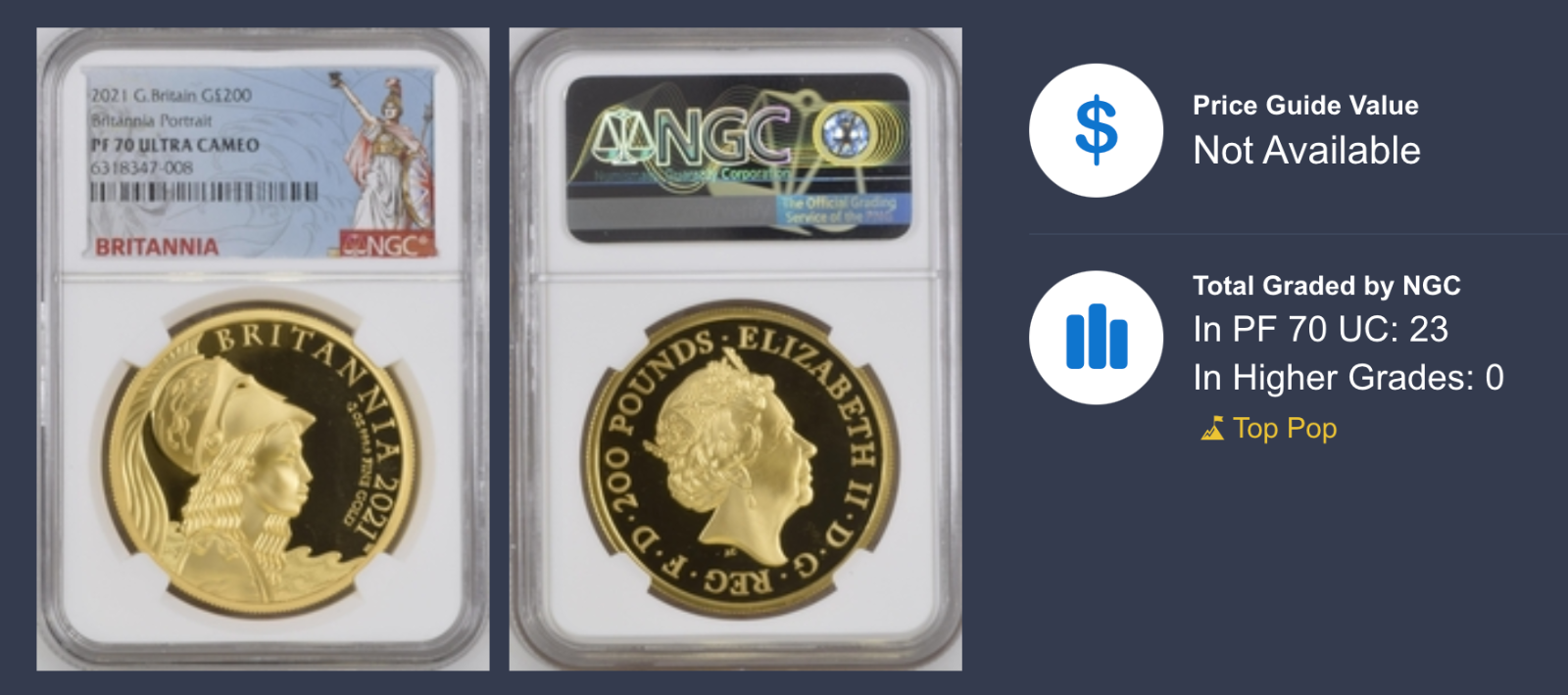 Britannia 2021 UK Premium Exclusive 2 oz Gold Proof Coin NGC PF70 Ultra Cam