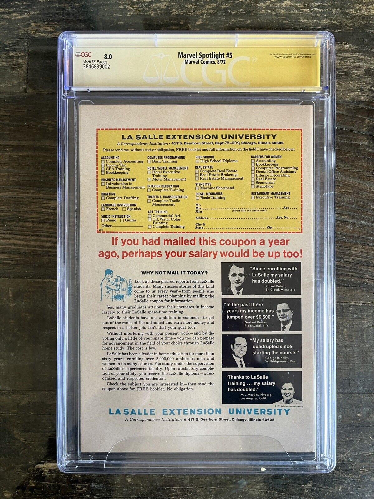 Rare White Pages Stan Lee Signature! Marvel Spotlight #5 CGC 8.0 1st Ghost Rider