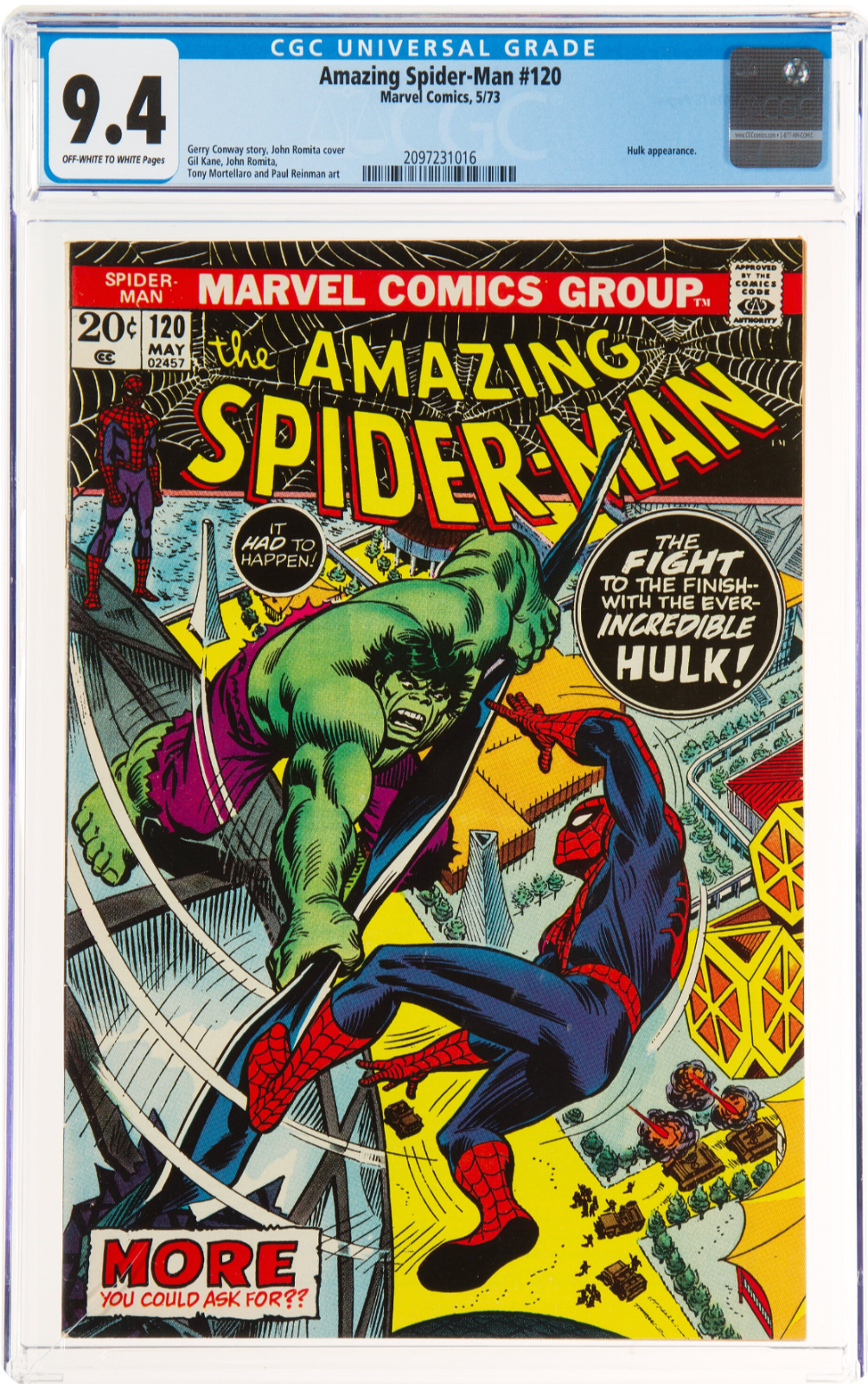 Amazing Spider-Man #120 CGC 9.4  Hulk Appearance