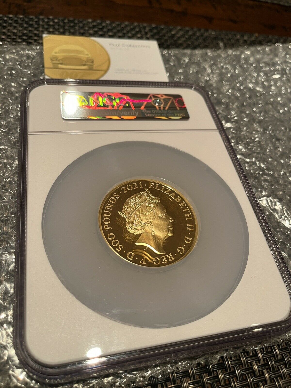 GOTHIC CROWN QUARTERED ARMS 2021 UK 5OZ GOLD PROOF COIN NGC PF70UC FIRST RELEASE