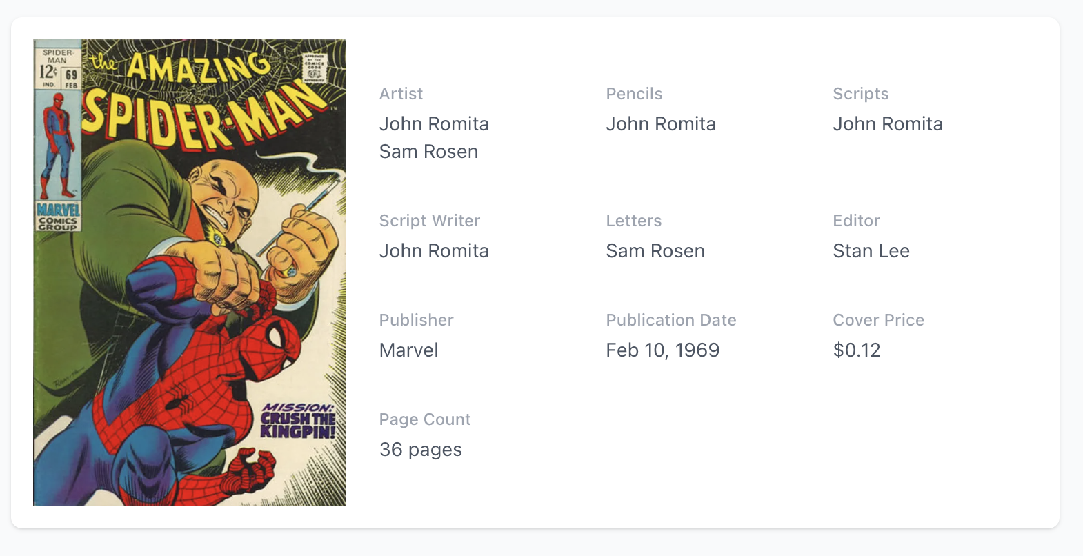 John Romita Signed! Amazing Spider-Man #69 CGC 8.5 Signature Kingpin Appearance