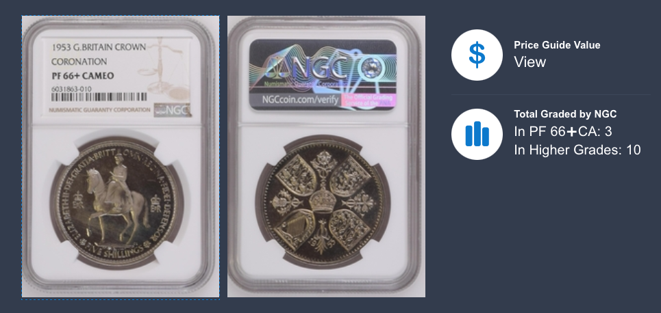 Rare Grade! 1953 Great Britain Proof Crown NGC PF66+ Cameo Coronation & Set