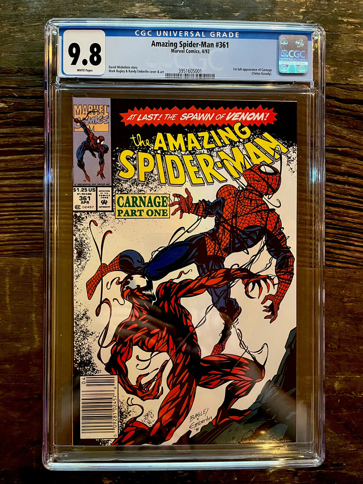 Newsstand! Amazing Spider-Man #361 CGC 9.8 - 1st Full Appearance of Carnage