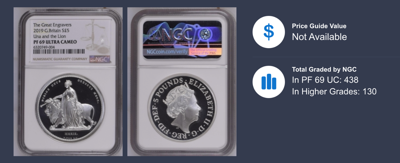 2019 Great Engravers Una and the Lion 2 oz Silver Proof NGC PF69 Ultra Cameo