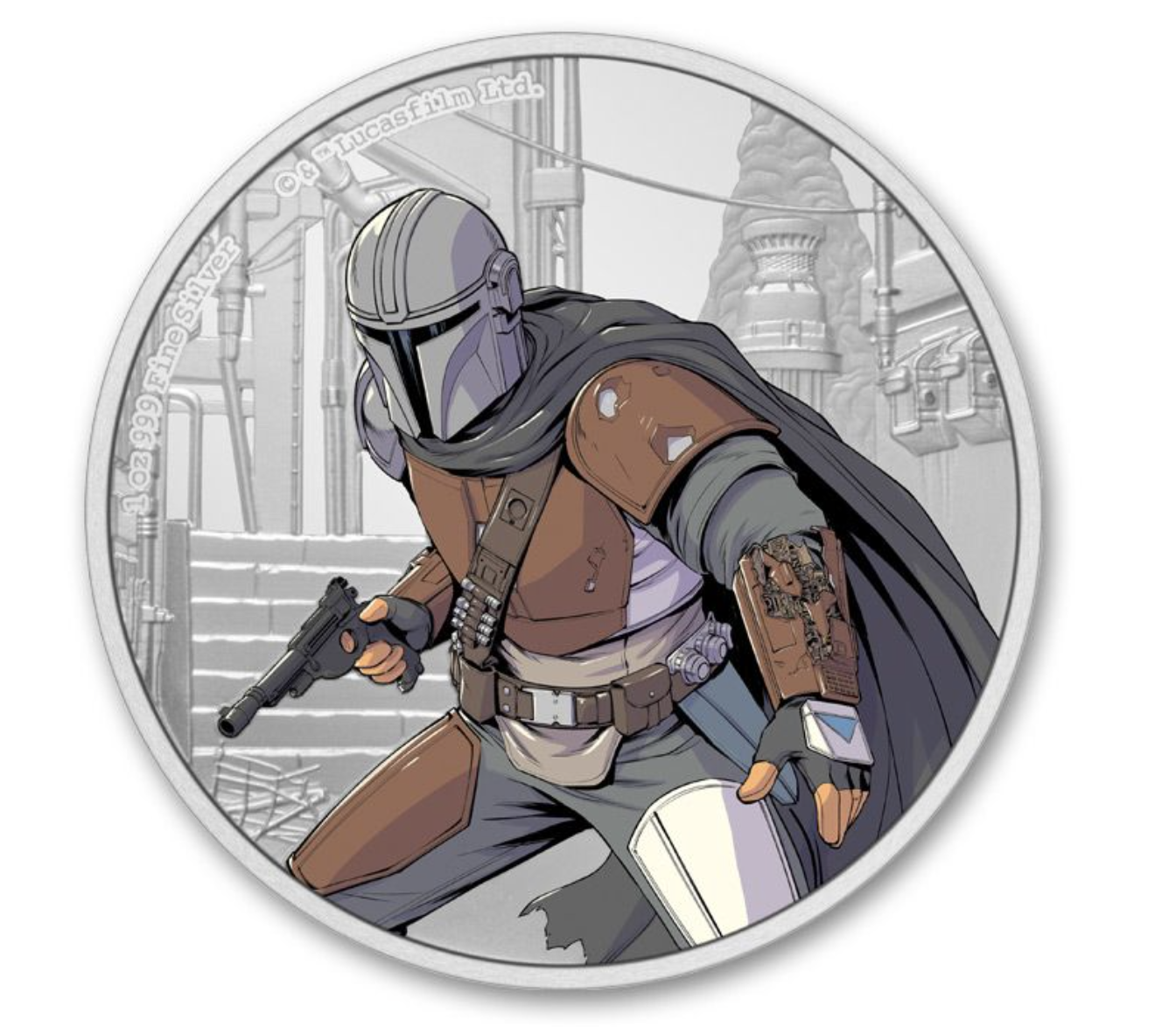2021 Niue $2 1-oz Silver Star Wars Mandalorian Colorized Gem Proof