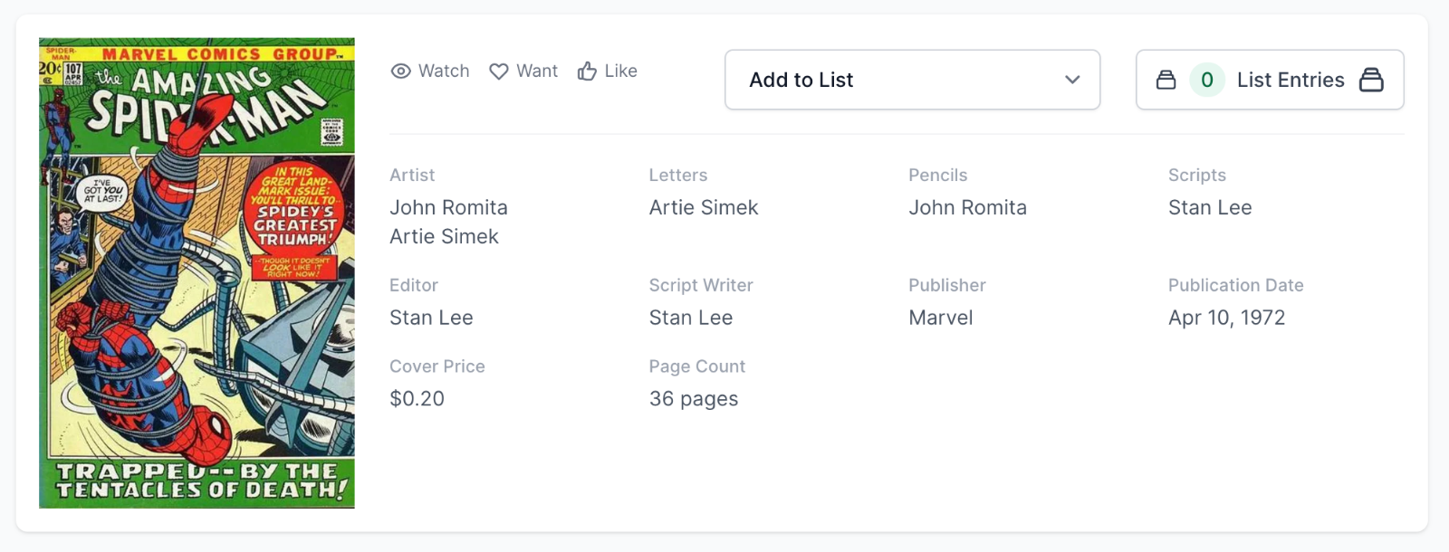 Amazing Spider-Man #107 CGC 9.2  Spencer Smythe & Spider-Slayer Appearance