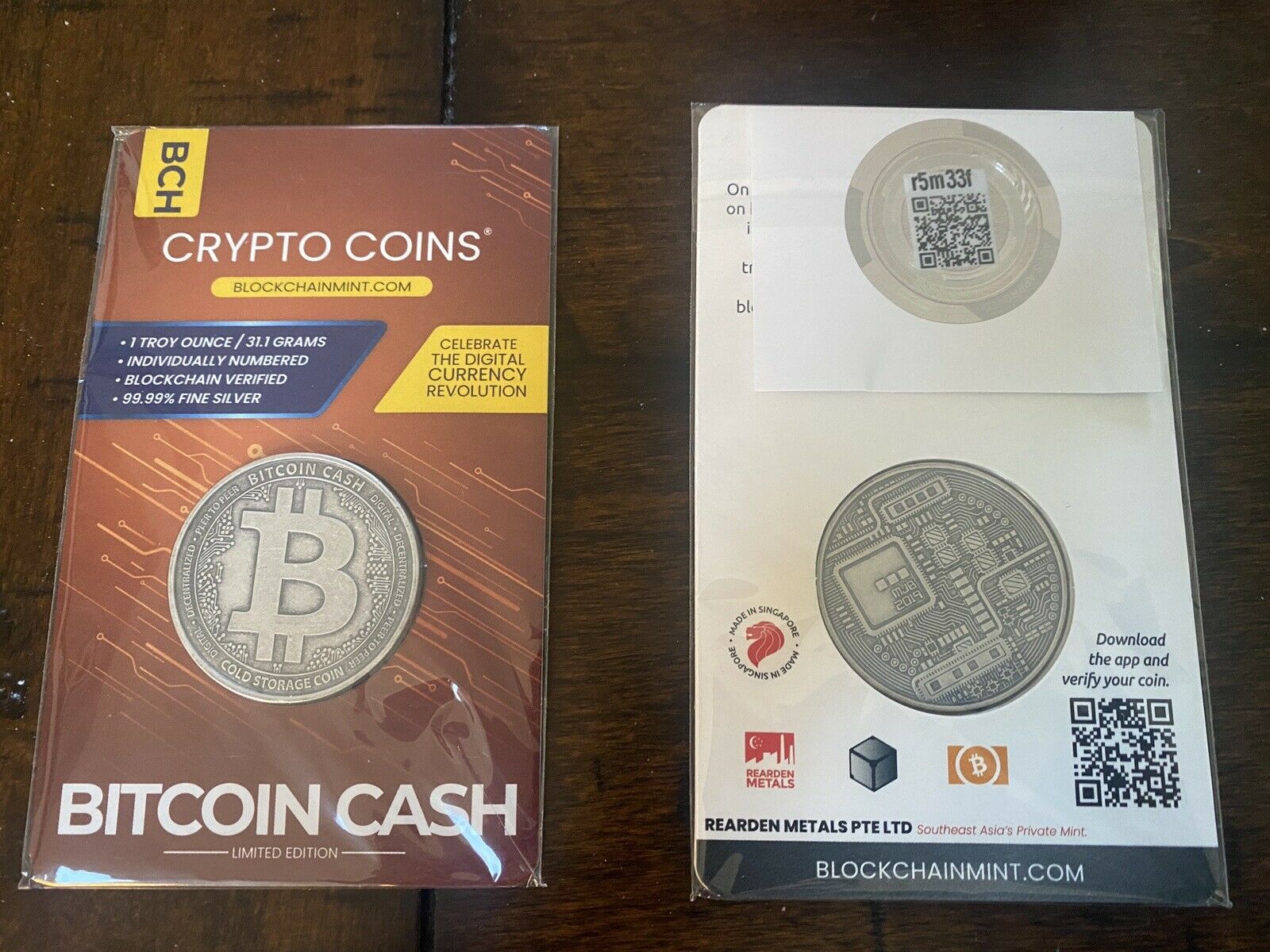 VERY RARE! 1 oz Silver Antique Crypto Bitcoin Cash Blockchainmint w/ Cert