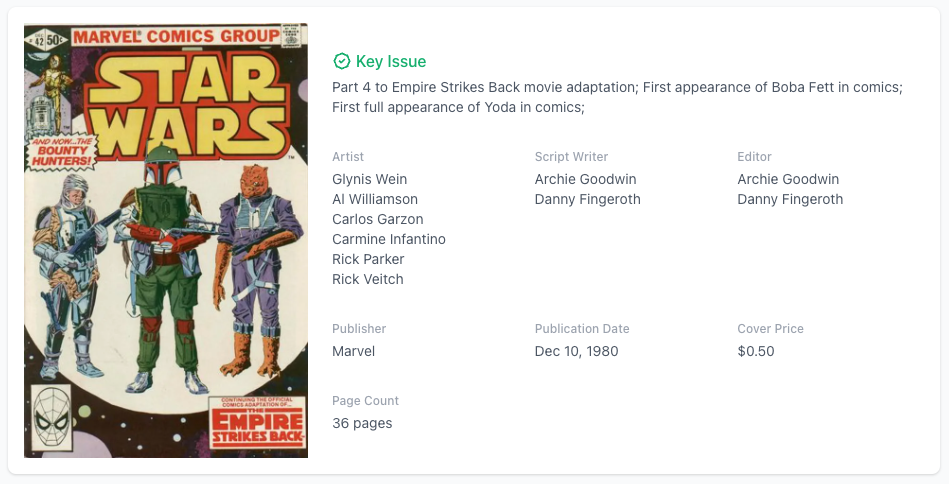 White Pages! Star Wars #42 CGC 9.4 Part 3 of Empire - 1st Boba Fett