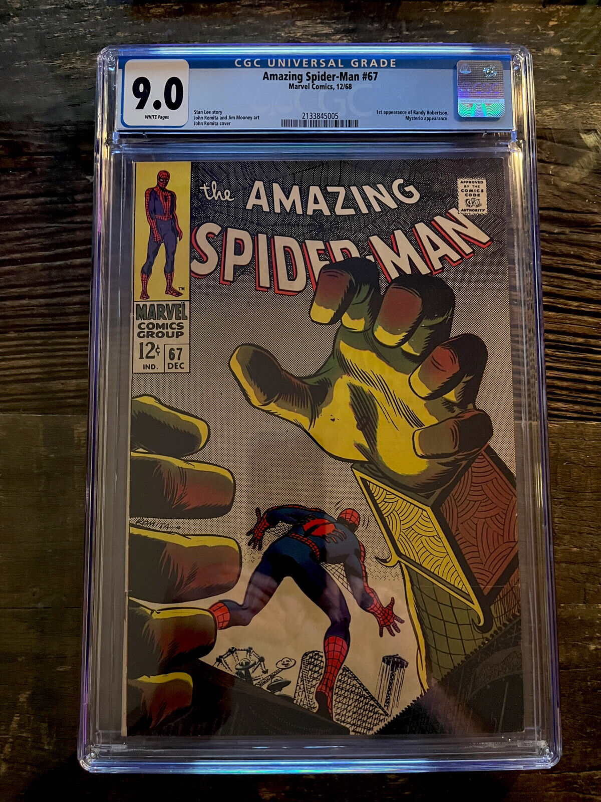 Rare White Pages! Amazing Spider-Man #67 CGC 9.0 - Mysterio