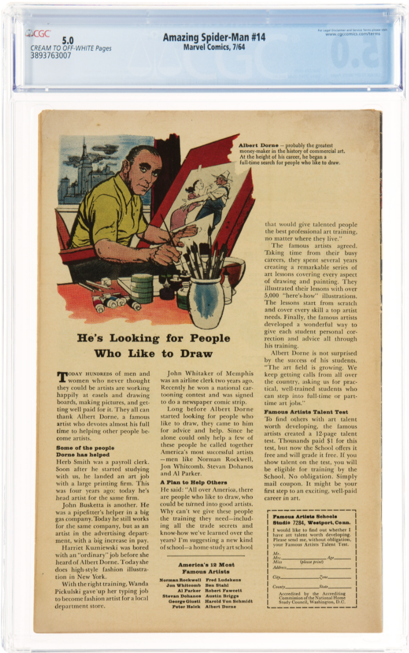 Amazing Spider-Man #14 CGC 5.0 Cream to Off White Pages