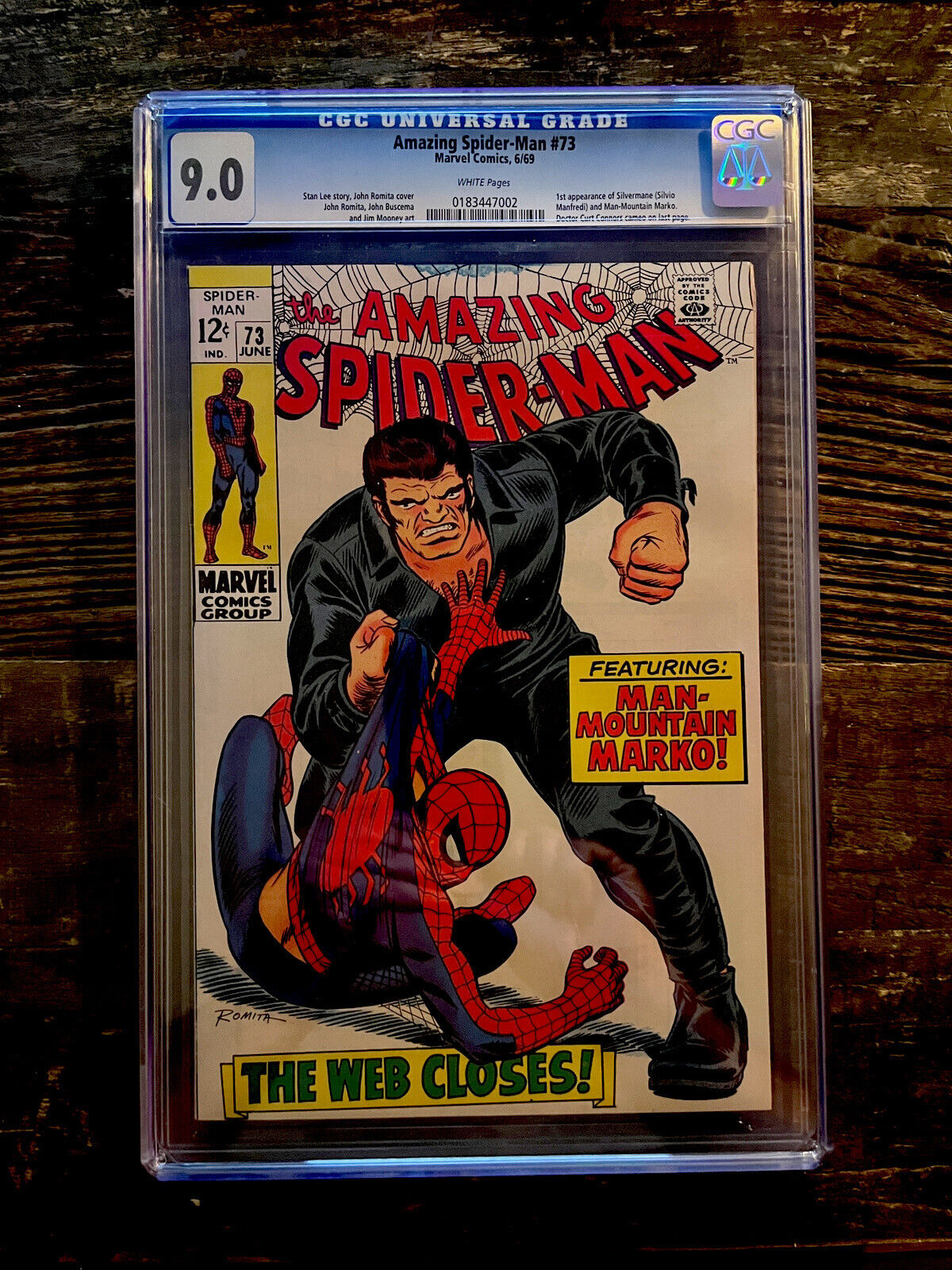 White Pages! Amazing Spider-Man #73 CGC 9.0 - 1st Appearance Man-Mountain Marko