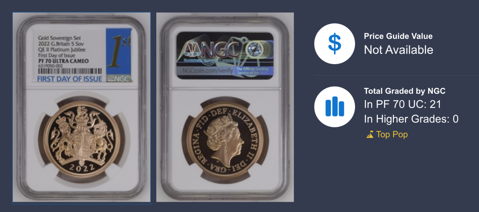 The Sovereign 2022 Five Coin Gold Proof Set NGC PF70 Ultra Cameo First Day Issue