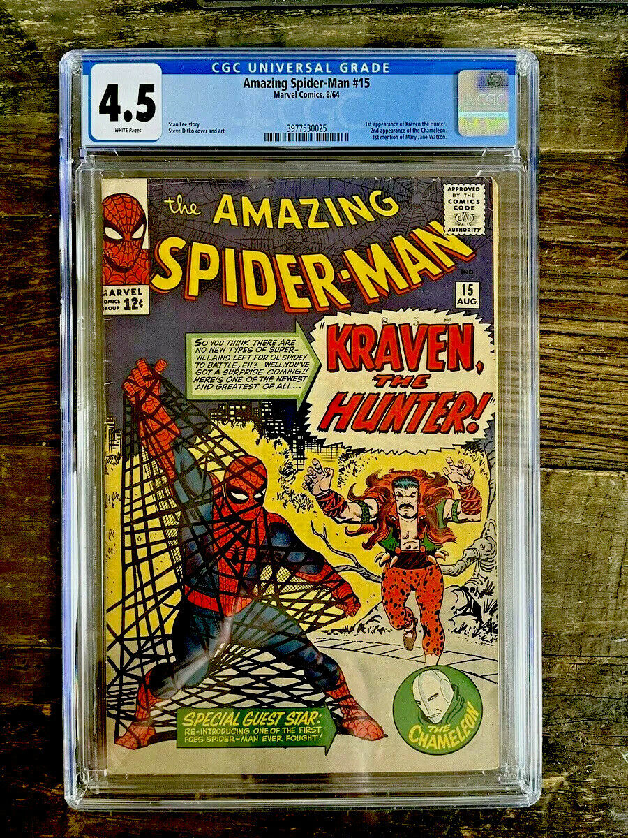 White Pages! Amazing Spider-Man #15 CGC 4.5 - 1st Appear Kraven the Hunter
