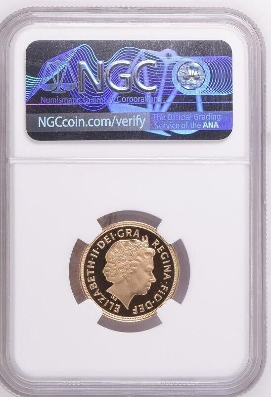 2005 Gold Sovereign Reworked St. George Proof NGC PF 70 ULTRA CAMEO