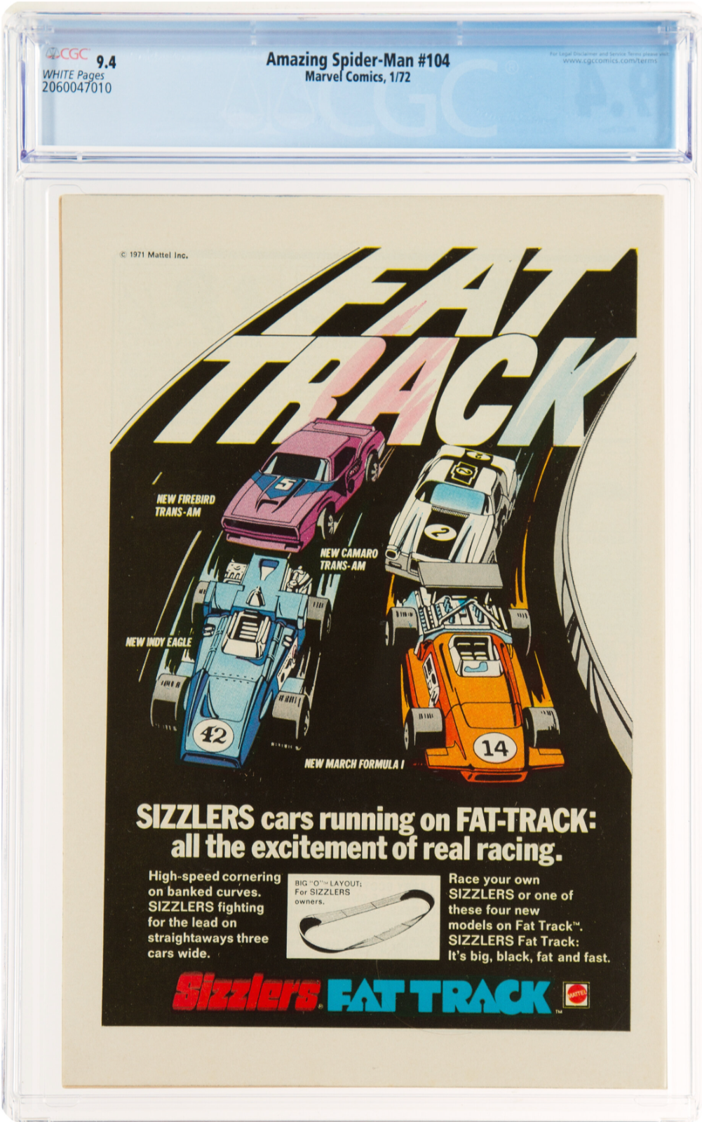 White Pages Amazing Spider-Man #104 CGC 9.4  Ka-Zar, Zabu, Gog, Kraven Appear