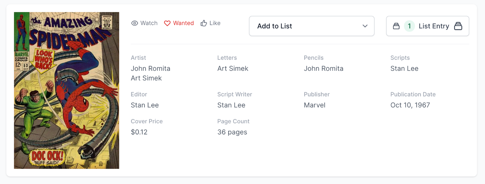 Rare White Pages Amazing Spider-Man #53 CGC 9.0  Doctor Octopus Appearance