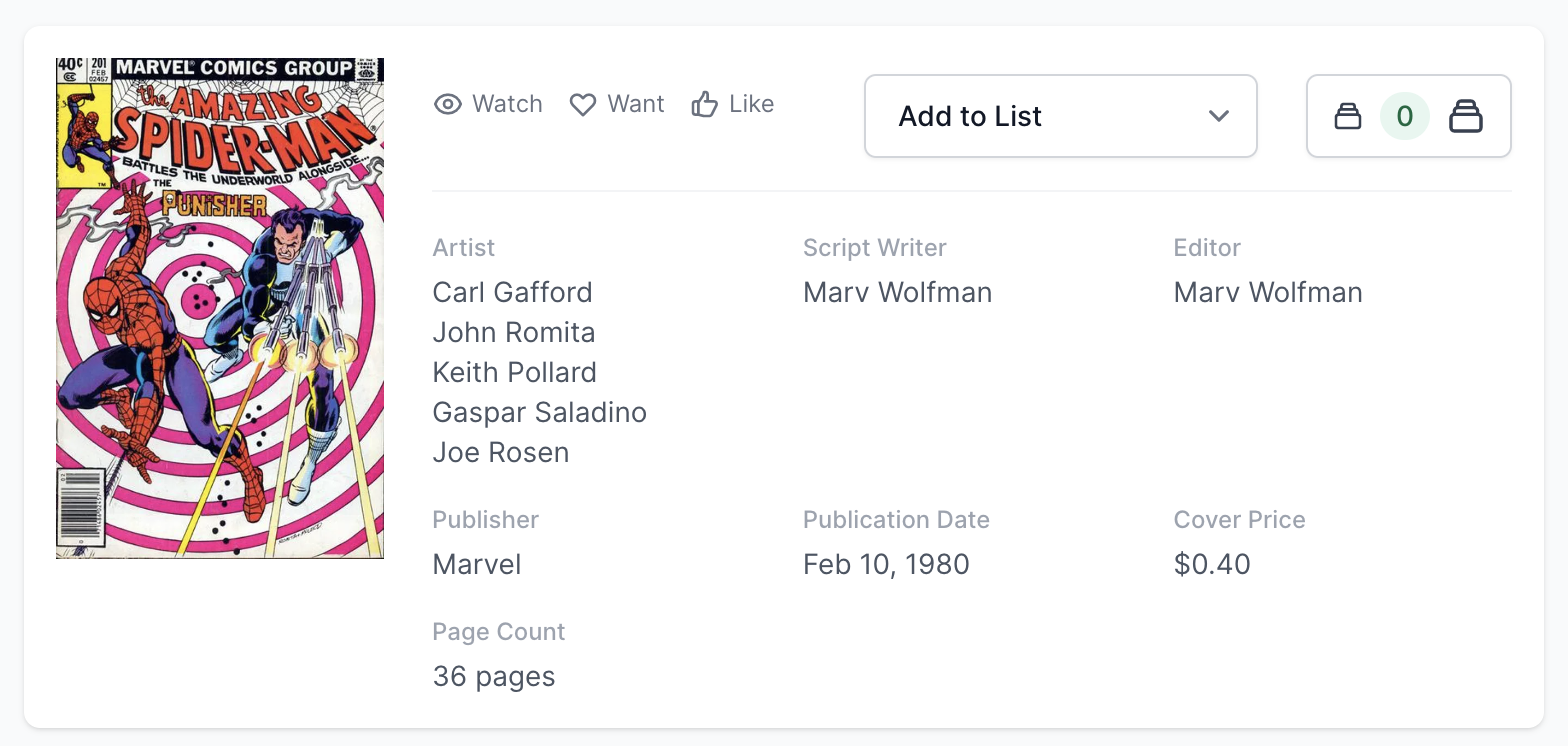 White Pages! Spidey Label! Newsstand! Amazing Spider-Man #201 CGC 9.0 - Punisher