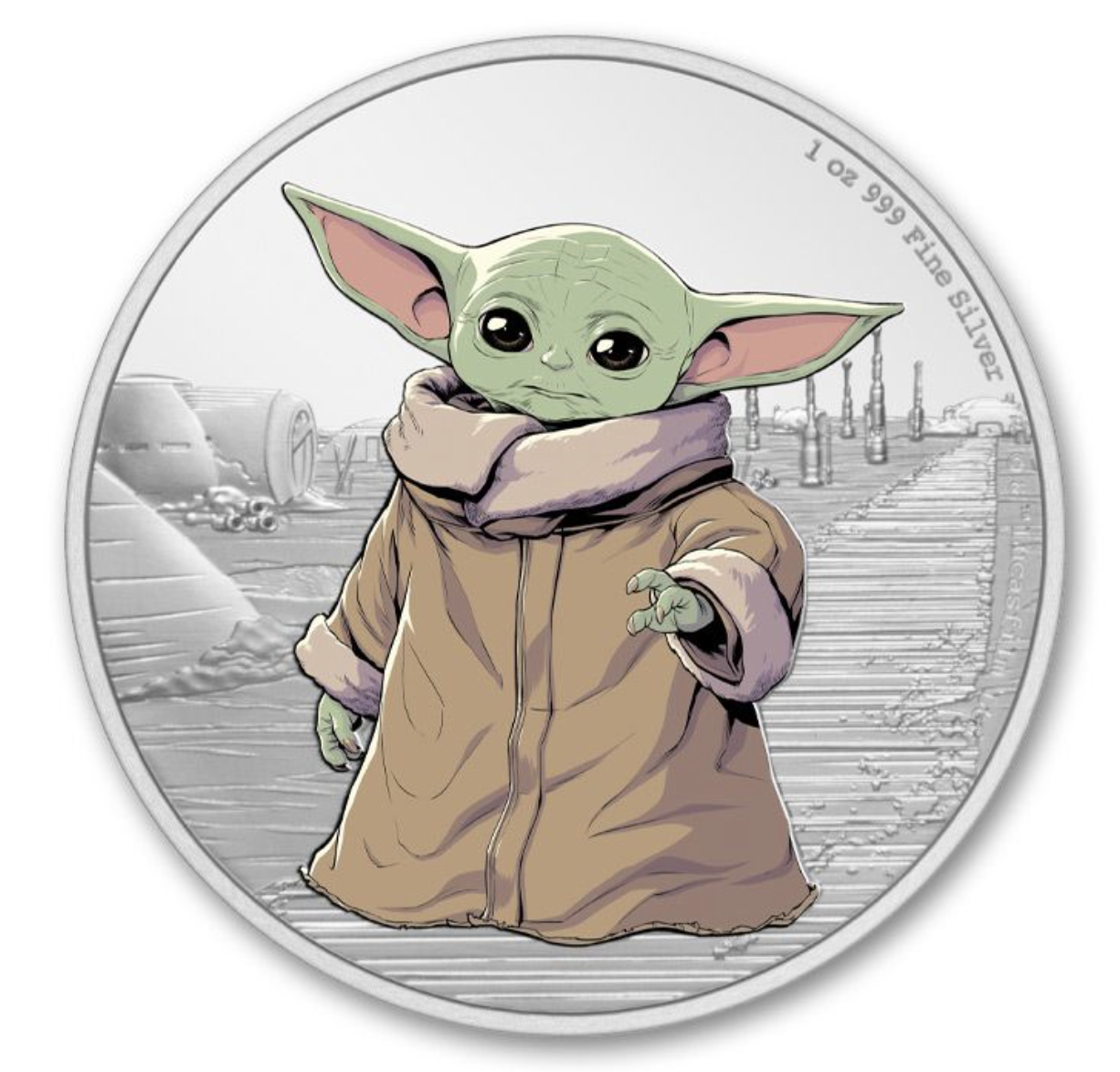 2021 Niue Star Wars Mandalorian THE CHILD 1 oz Colorized Silver Coin Yoda Grogu