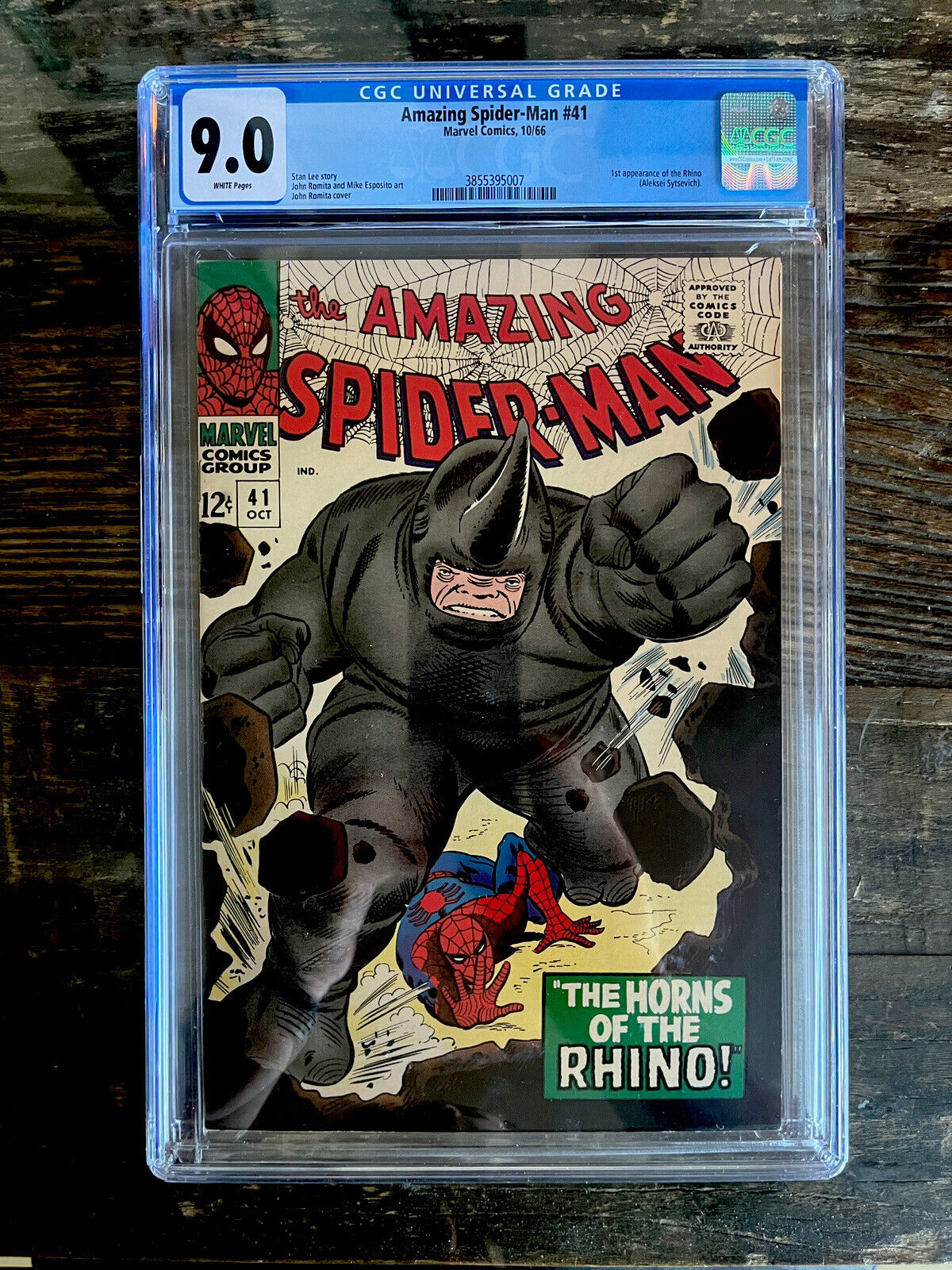Rare White Pages! Amazing Spider-Man #41 CGC 9.0 - 1st Appearance the Rhino