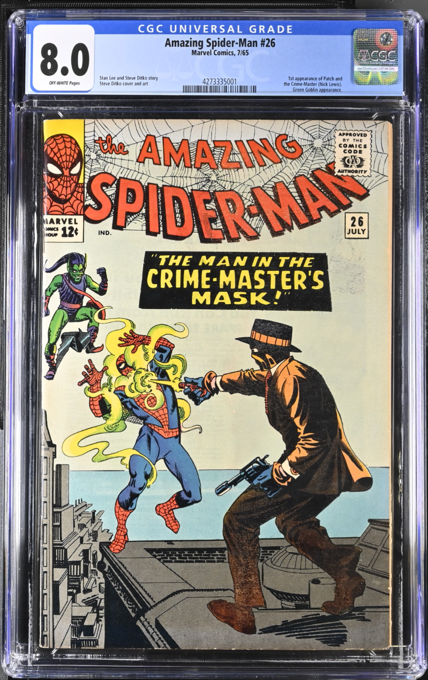 High Grade Vintage! Amazing Spider-Man #26 CGC 8.0 - 1st Crime Master