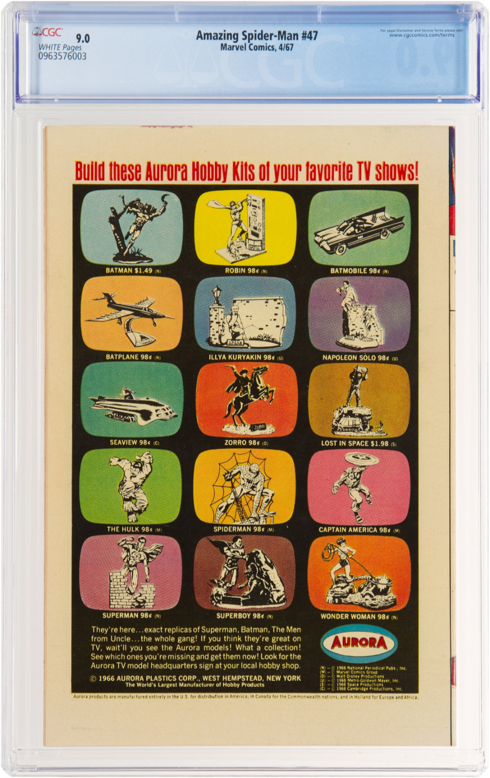 Rare White Pages! Amazing Spider-Man #47 CGC 9.0 - Kraven & Green Goblin Appear