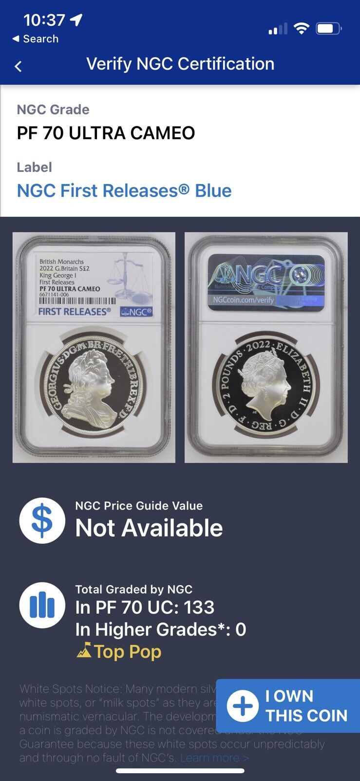 British Monarchs King George 1 2022 1oz Silver Proof NGC PF70 UC First Release