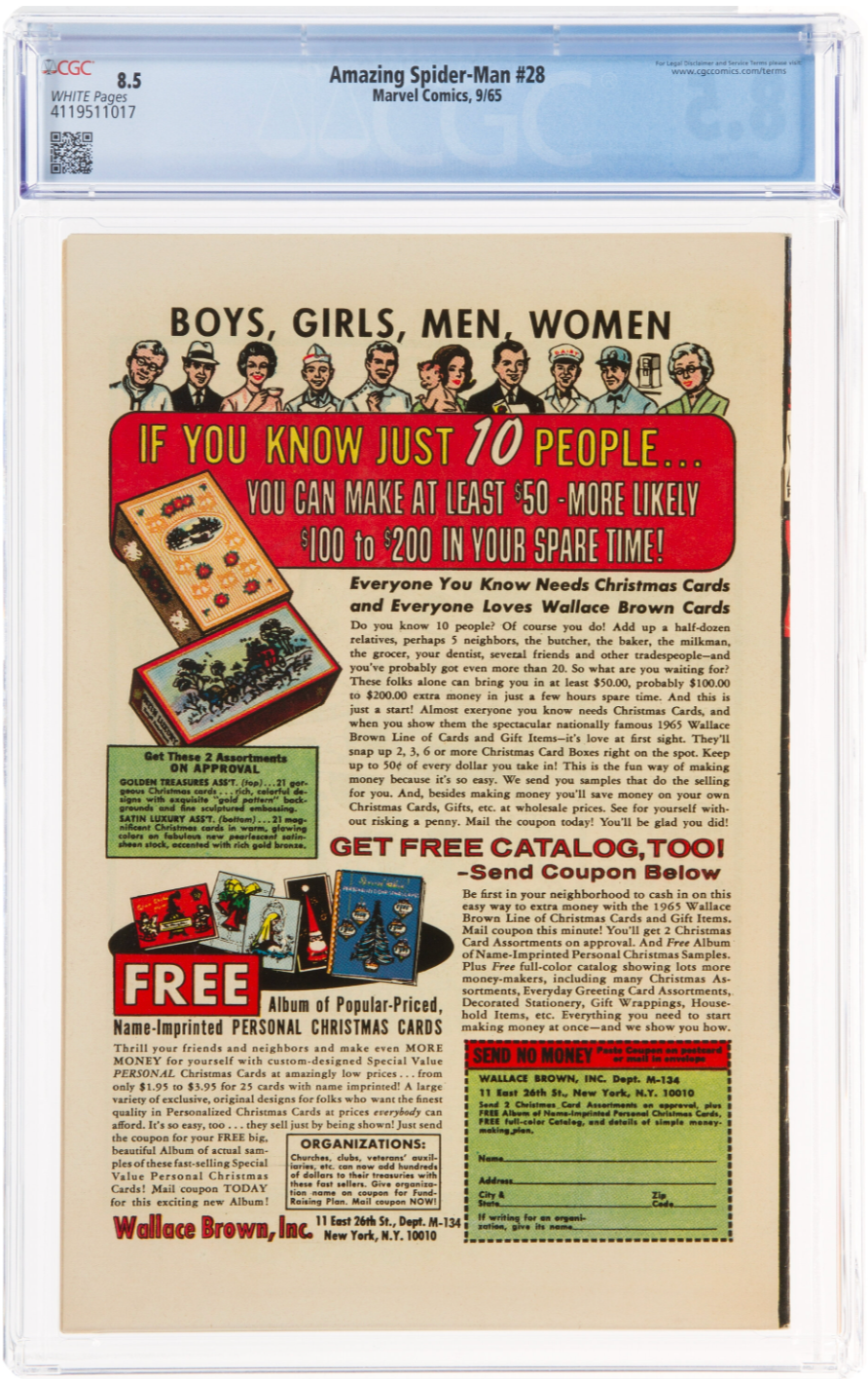 Rare White Pages! Amazing Spider-Man #28 CGC 8.5 - 1st Molten Man