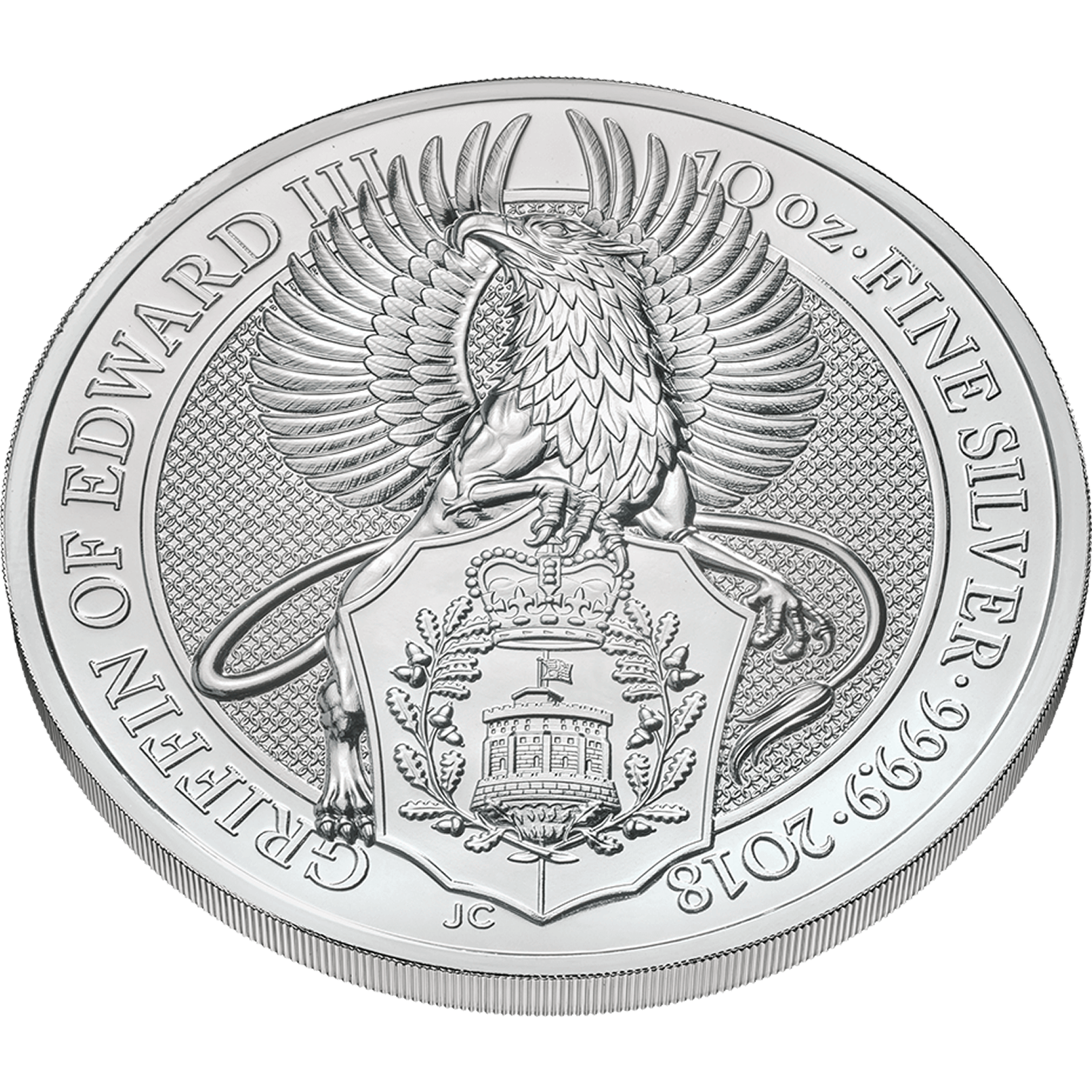 2018 GB 10 oz Silver Queen's Beasts Griffin of Edward - In Capsule