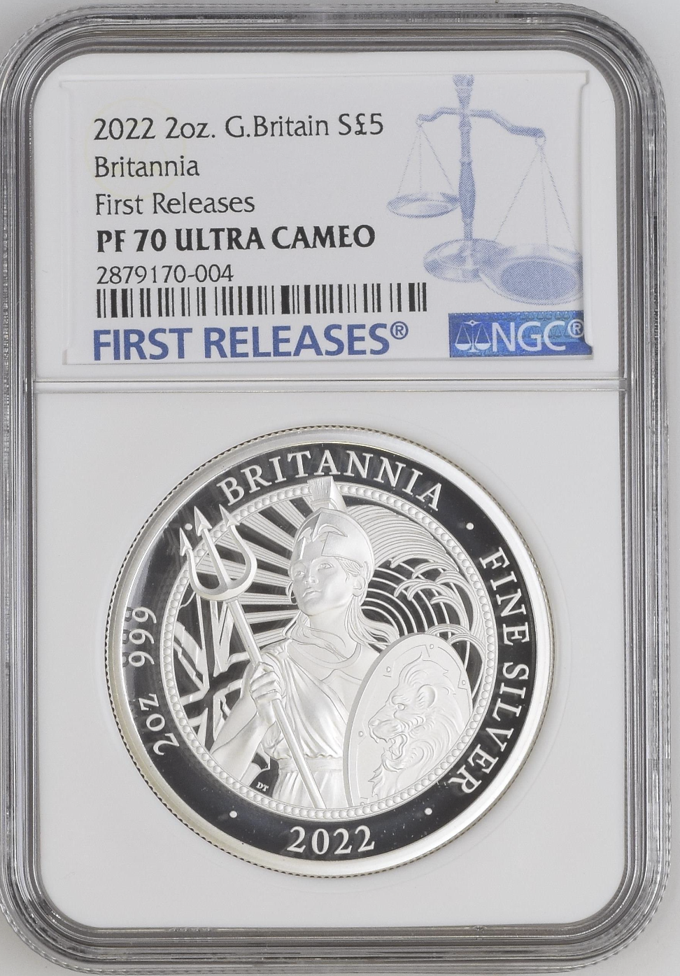 The Britannia 2022 2oz Silver Proof Coin NGC PF70 UC First Release