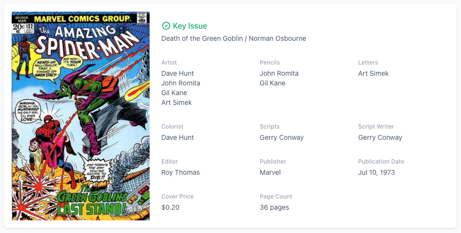 White Pages! Amazing Spider-Man #122 CGC 7.5  Death of the Green Goblin!